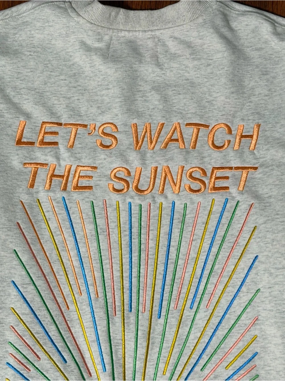 Dandy Worldwide Let’s Watch The Sunset Sweatshirt Gray Embroidered Size M